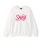 Savage Script Crewneck Sweatshirt — Pink Graffiti Graphic