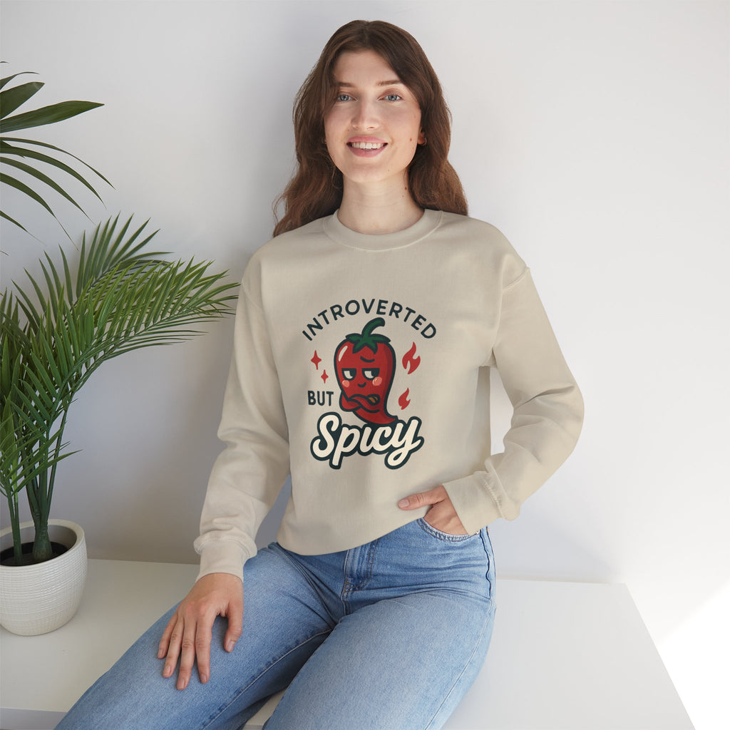 Introverted But Spicy Sweatshirt — Cute Chili Pepper Graphic Crewneck