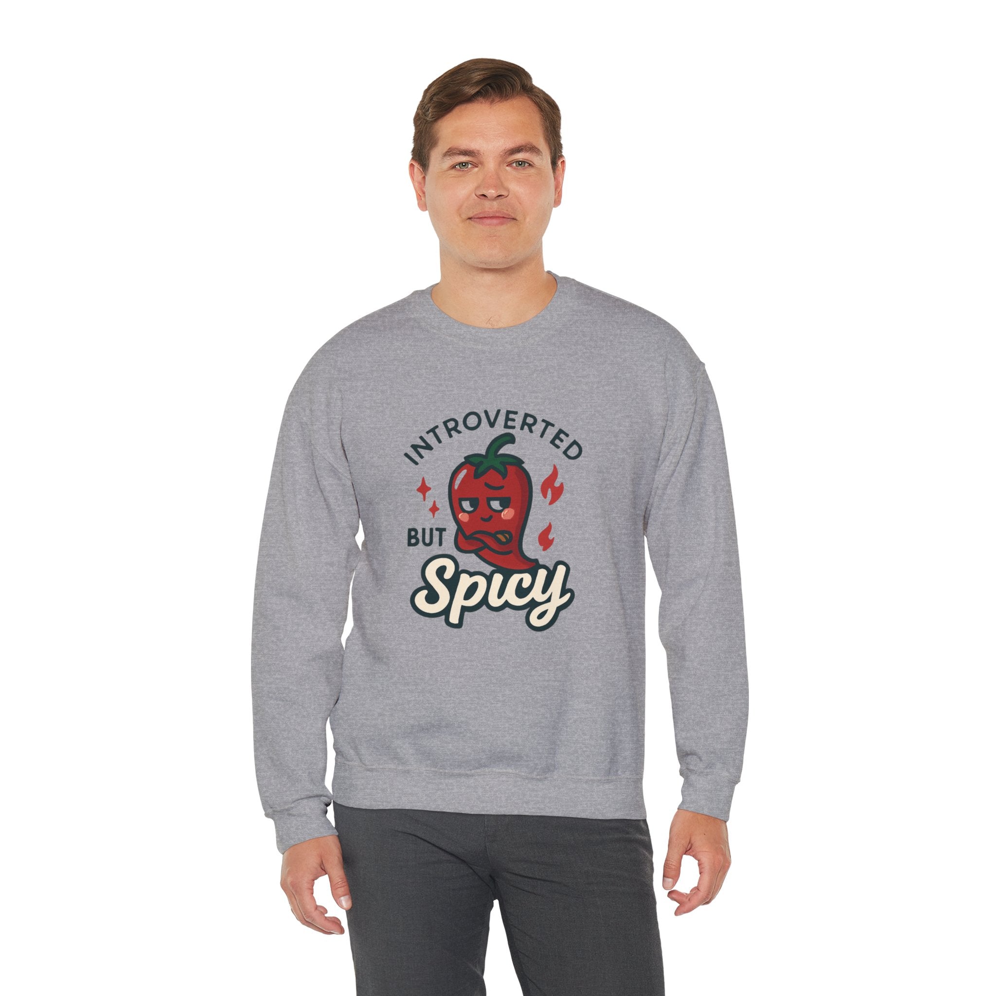 Introverted But Spicy Sweatshirt — Cute Chili Pepper Graphic Crewneck