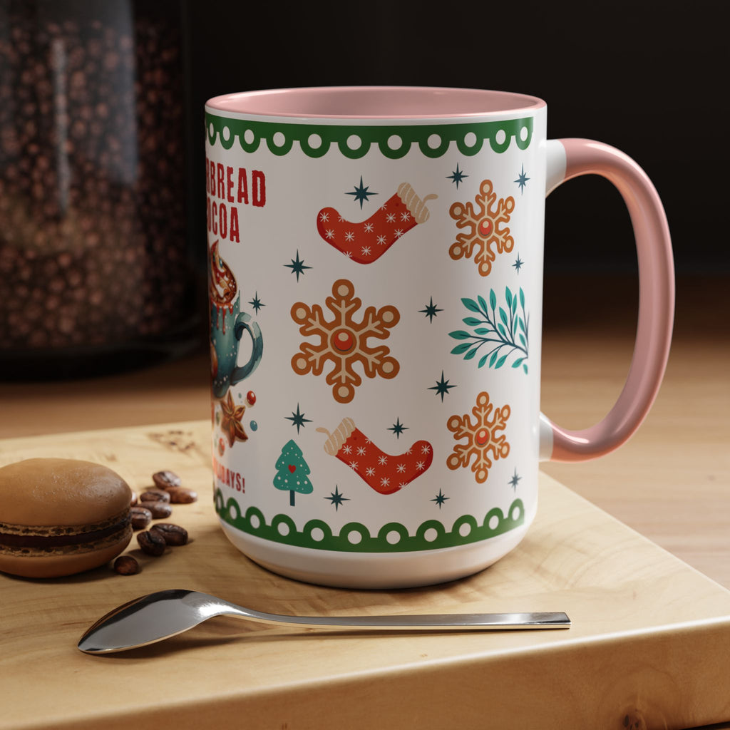 Gingerbread & Cocoa Holiday Coffee Mug — Festive Winter Hot Cocoa Design (11/15oz)