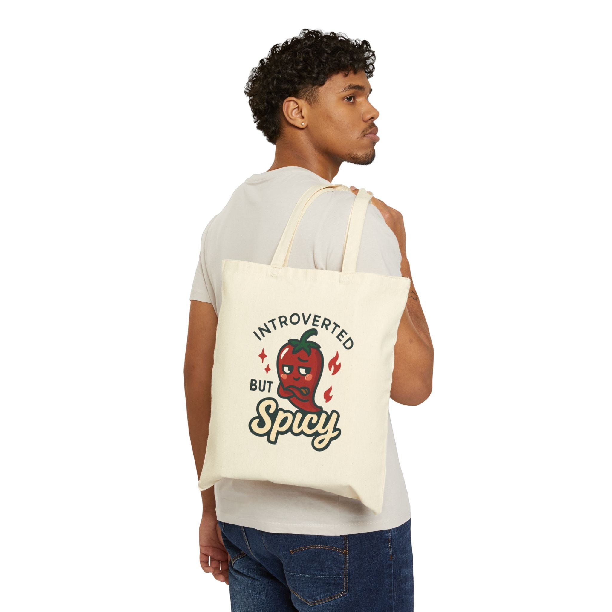 Introverted But Spicy Cotton Tote Bag