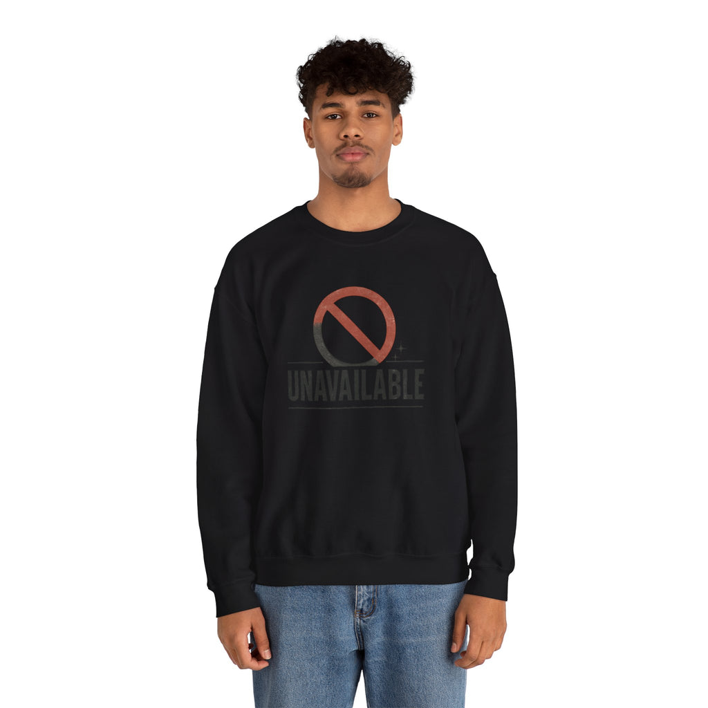 Crewneck Sweatshirt — Minimalist Red Prohibition Symbol Graphic