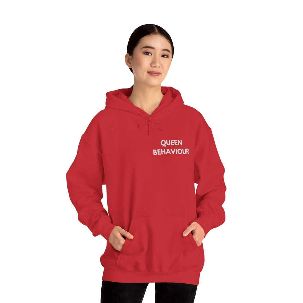 Hoodie ''Queen Behaviour'' Quote — Minimalist Feminist Graphic Pullover