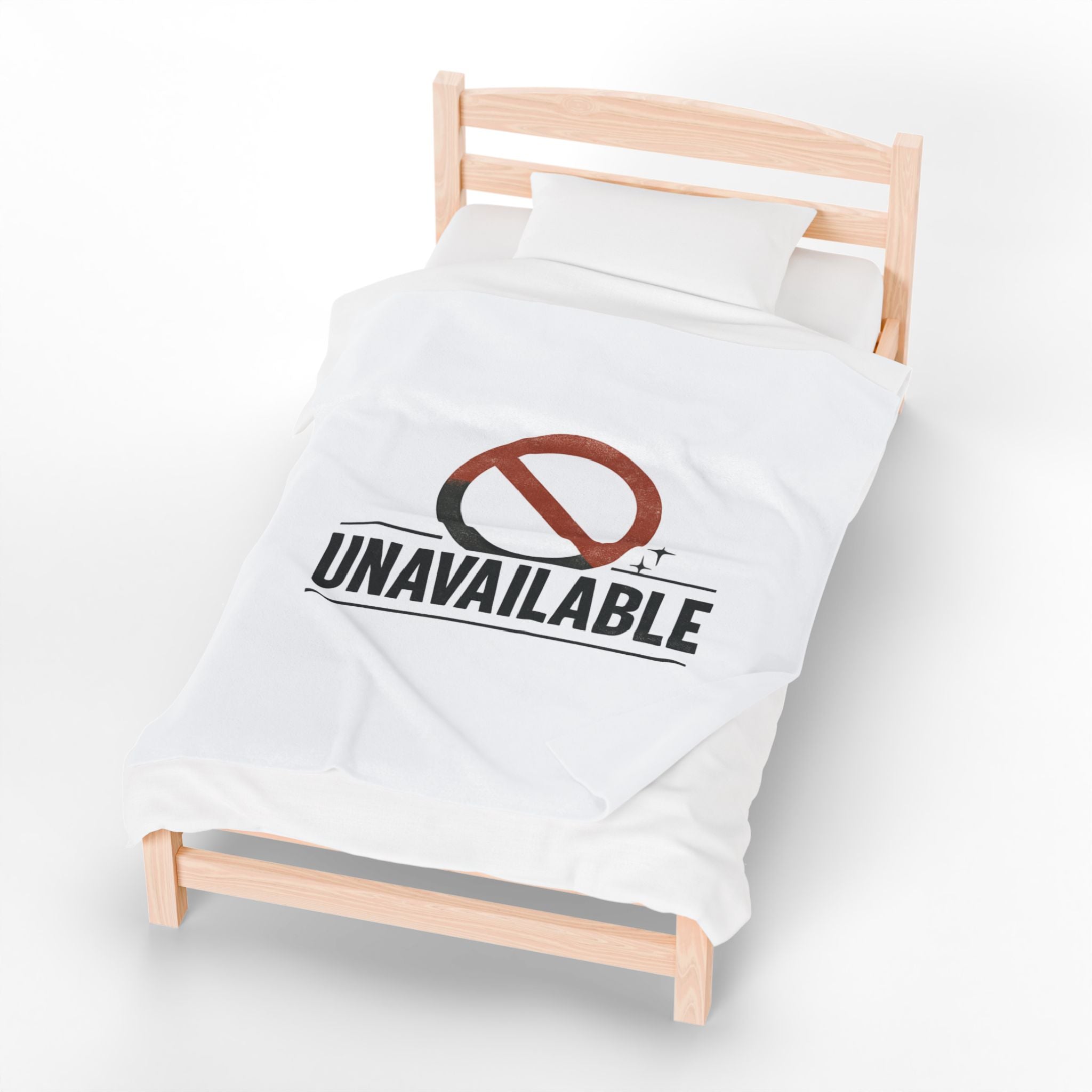 Unavailable Graphic Plush Blanket — Velveteen Cozy Throw with Bold “UNAVAILABLE” Design