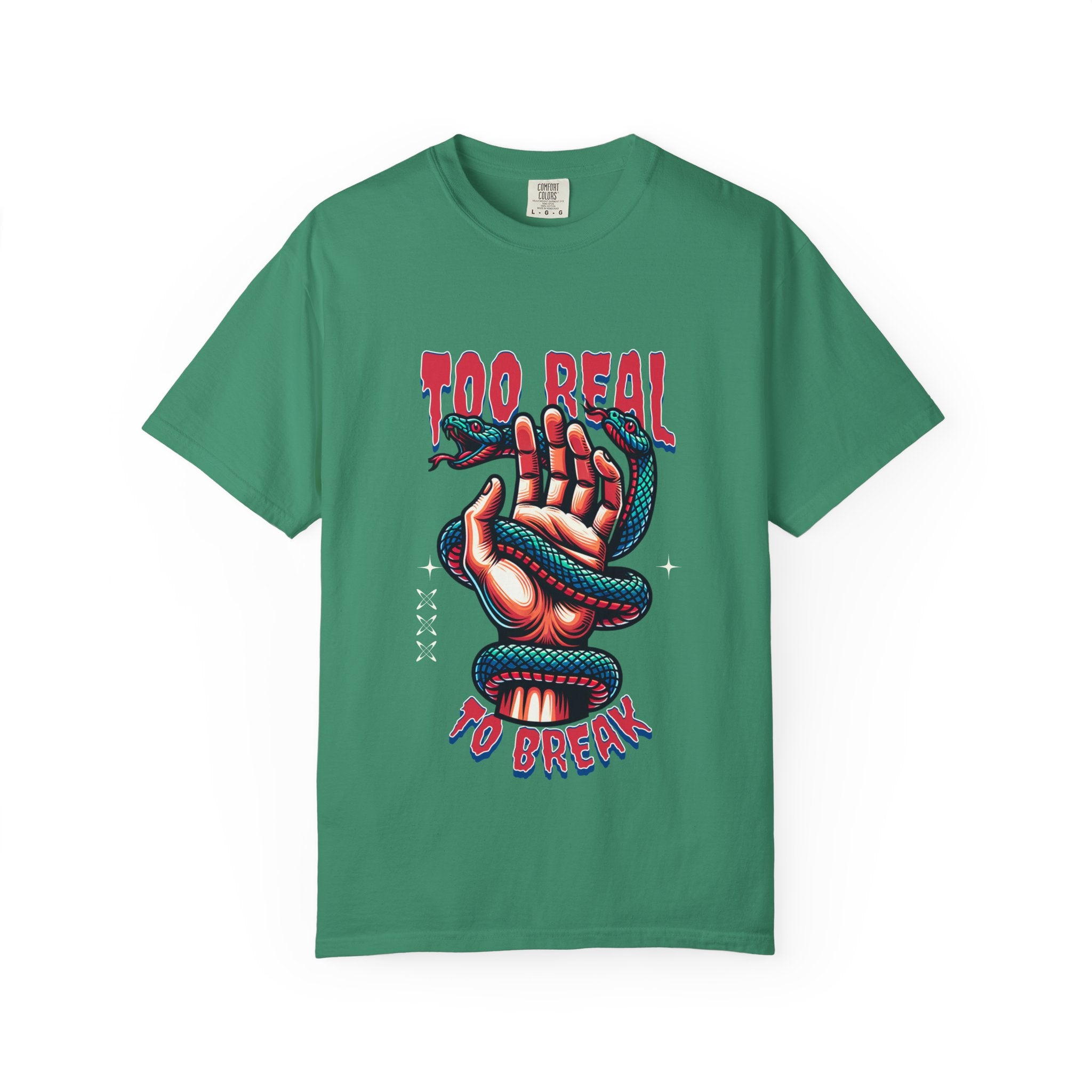 Too Real To Break T-Shirt — Snake & Hand Graphic Tee