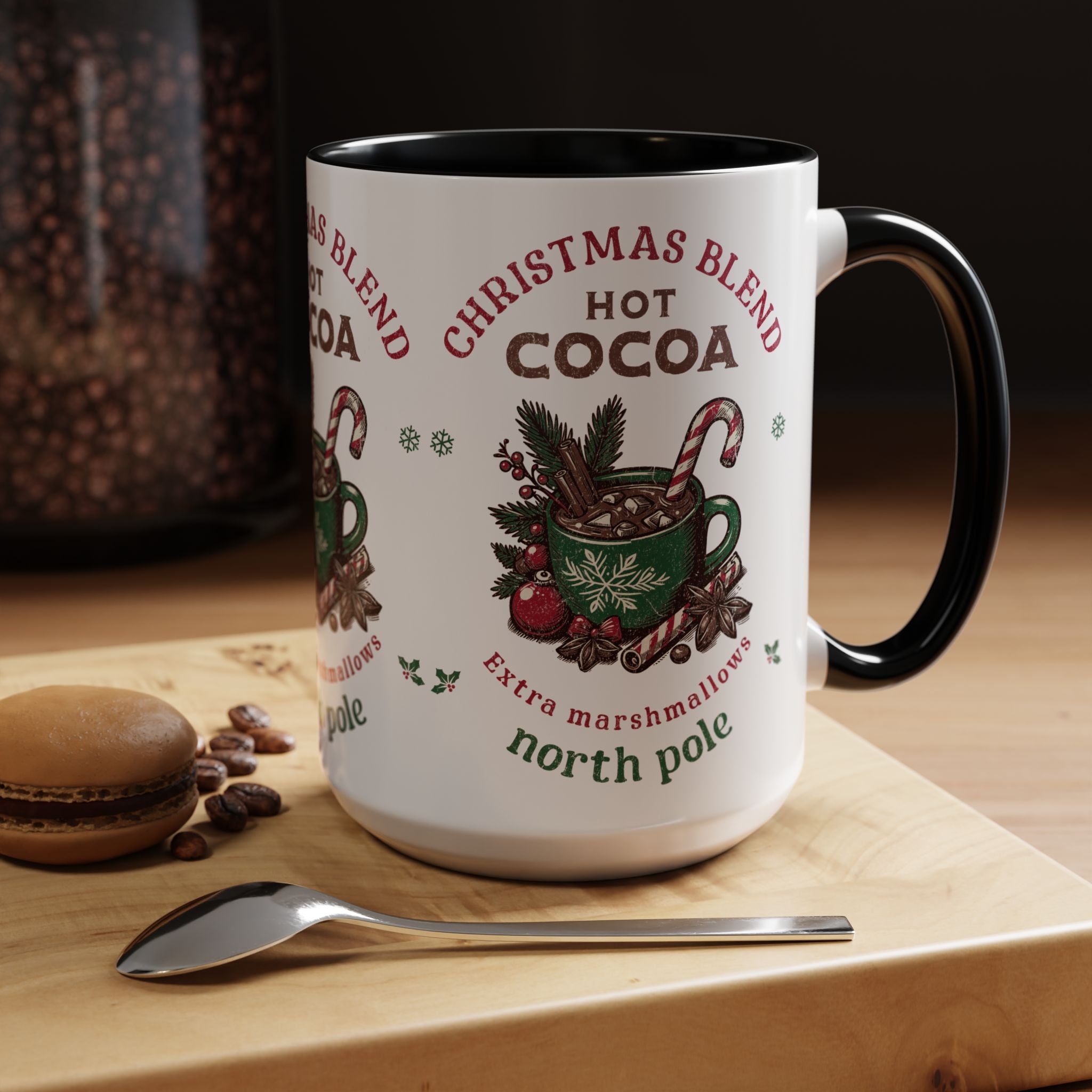 Christmas Blend Hot Cocoa Coffee Mug — North Pole Holiday Cocoa Gift (11/15oz)