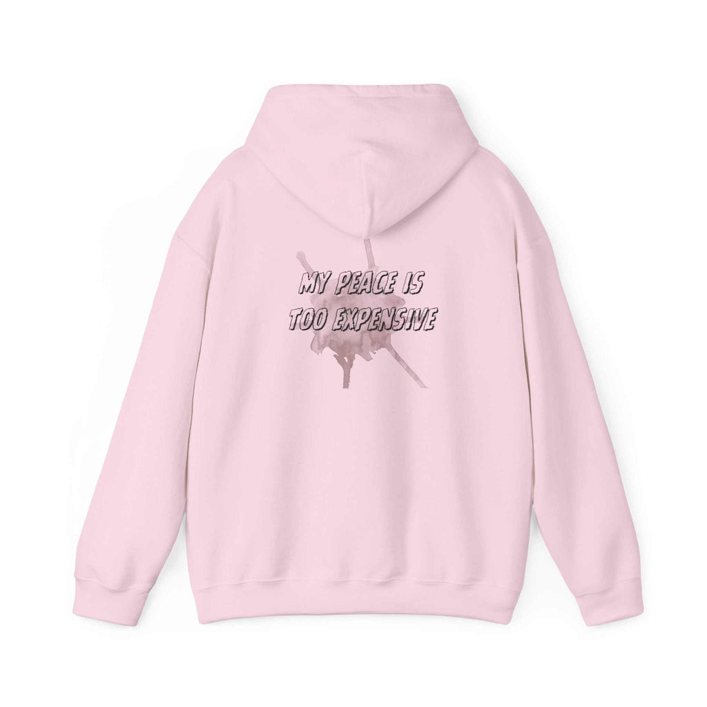 hoodies for men and women MY PEACE IS TOO EXPENSIVE HoodieFor those who choose calm.Product features- Medium-heavy 50/50 cotton-poly fabric (8 oz/yd²) for warmth and durability- Kangaroo pouch pocket to keep hands warm and NOPE SUPPLY