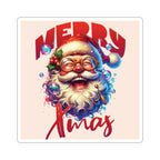 Christmas Santa Sticker — "Merry Xmas" Kiss-Cut Holiday Decal