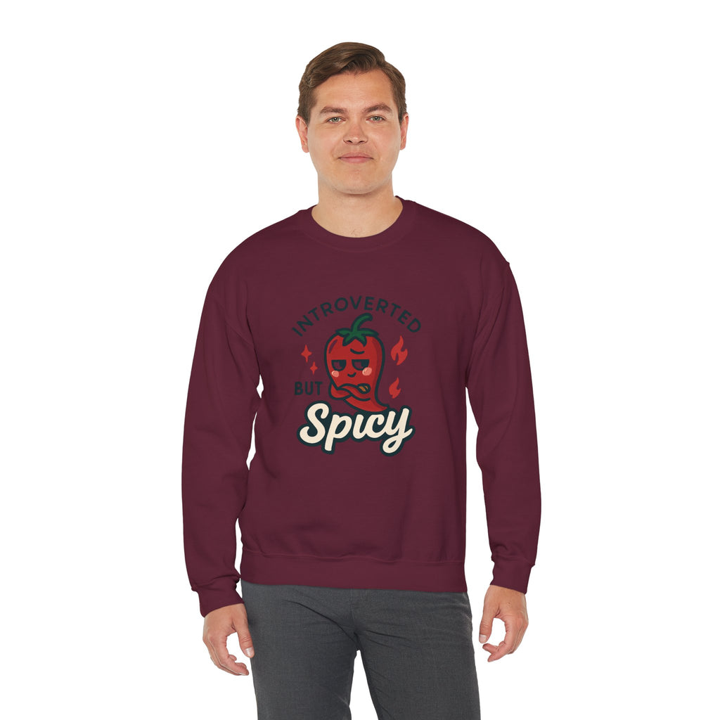 Introverted But Spicy Sweatshirt — Cute Chili Pepper Graphic Crewneck