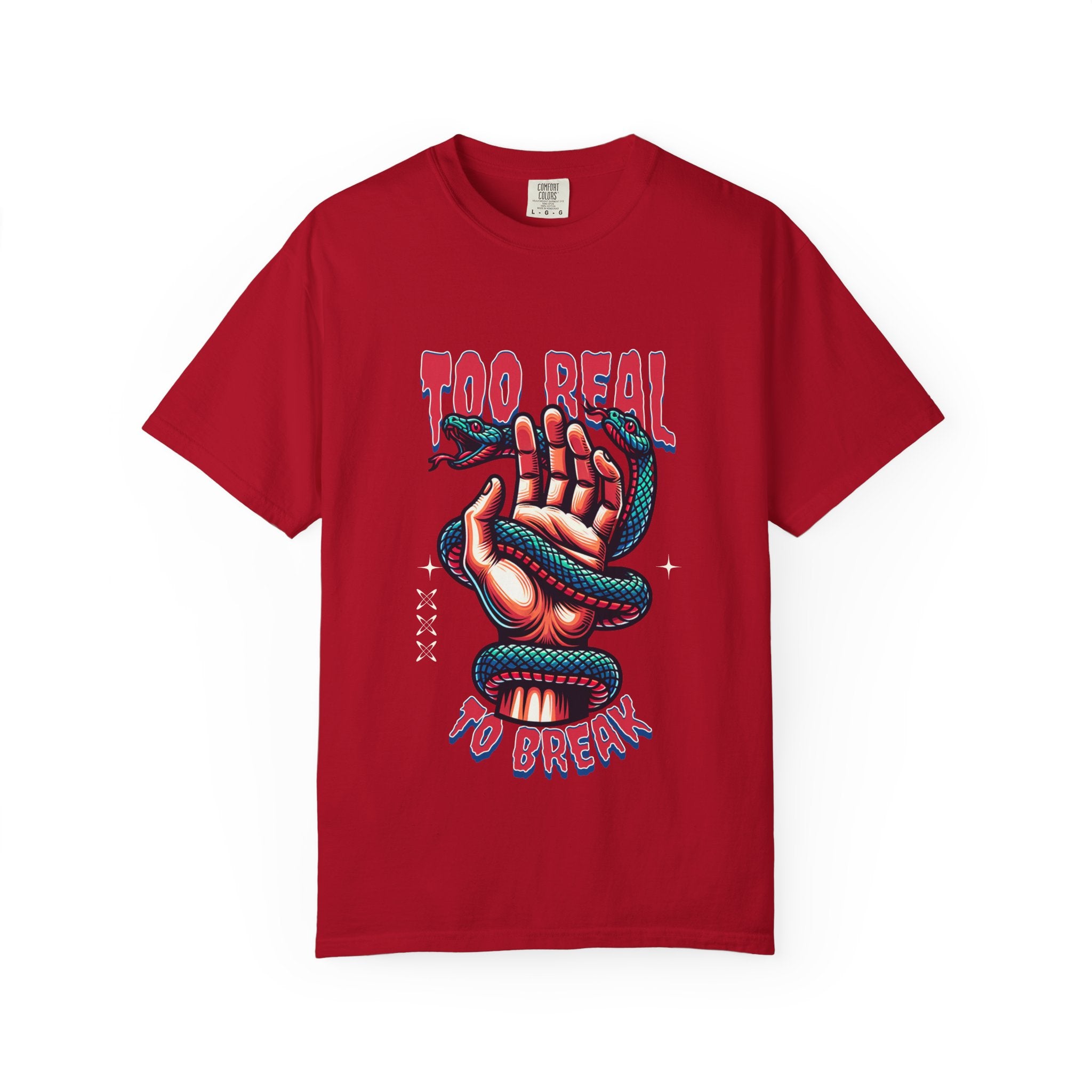 Too Real To Break T-Shirt — Snake & Hand Graphic Tee