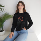 Crewneck Sweatshirt — Minimalist Red Prohibition Symbol Graphic