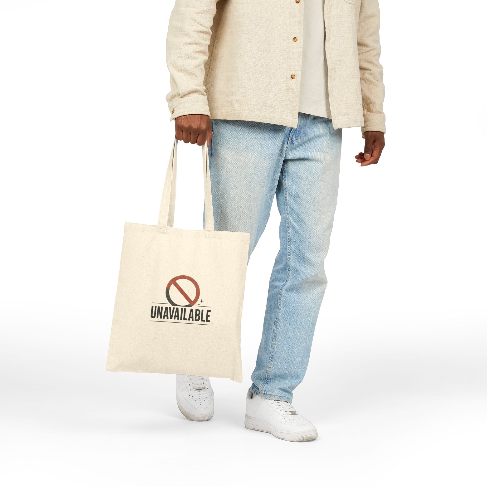 Unavailable Symbol Cotton Tote Bag — Minimalist Eco-Friendly Canvas Shopper