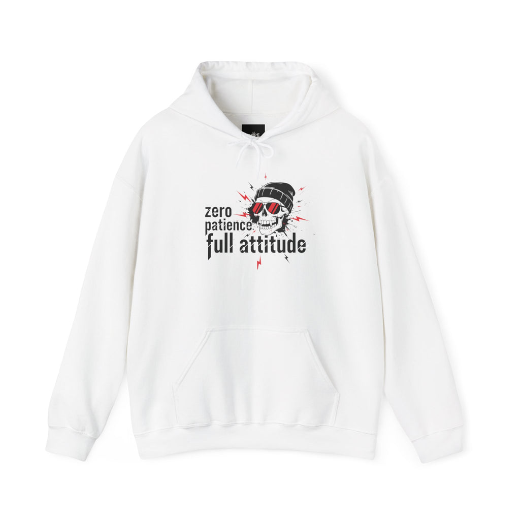 "Zero Patience, Full Attitude" Hoodie — Bold Graphic Quote Sweatshirt