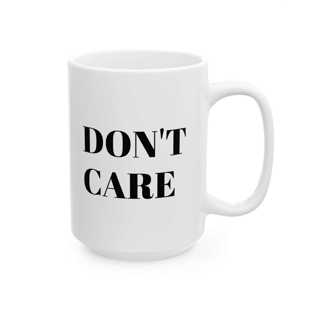 custom mugs DON'T CARE MugMinimalist design, maximum attitude. Product features- Glossy ceramic with a shiny finish for aesthetic appeal.- Vibrant colors brought to life using advanced printiNOPE SUPPLY