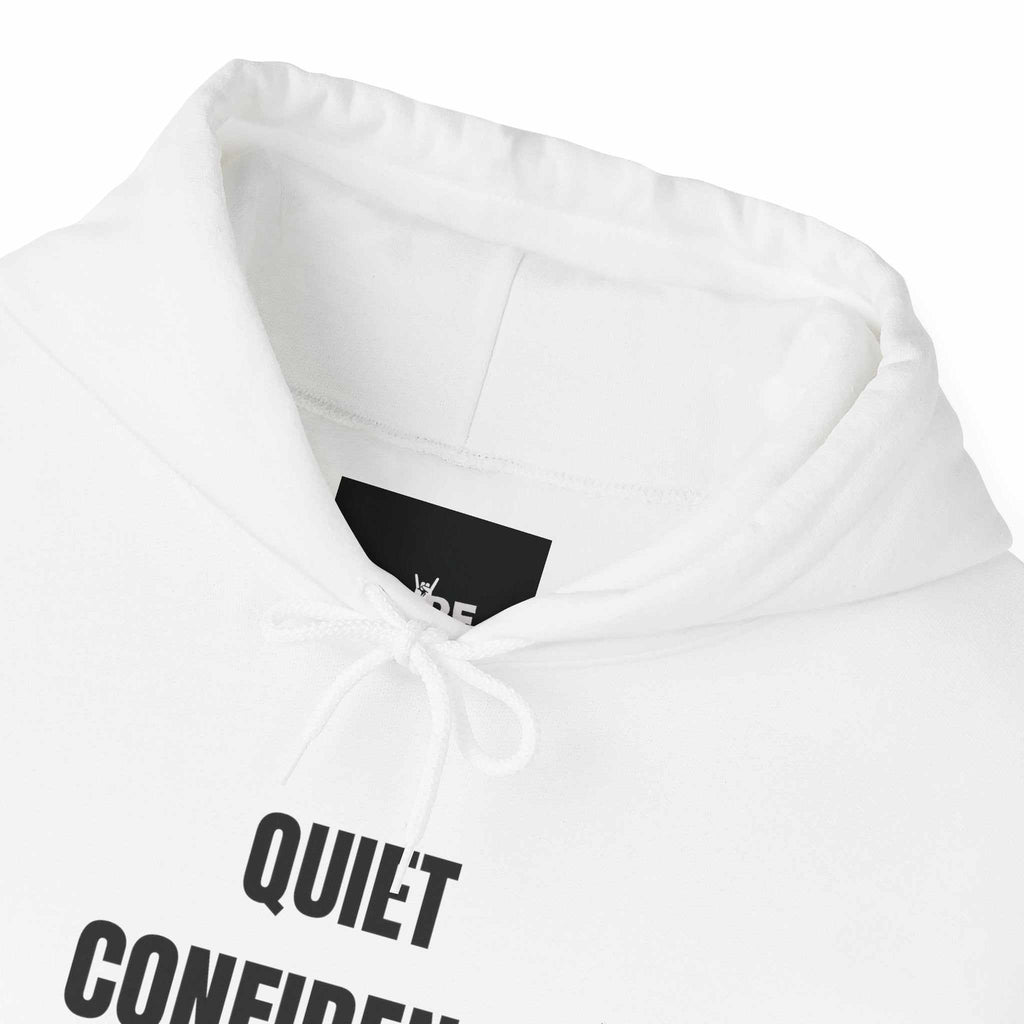 hoodies for men and women QUIET CONFIDENCE HoodiePower doesn't need volume. Say less, wear moreProduct features- Spacious kangaroo pocket for warmth and storage- Adjustable drawstring hood for a customizable fit- MNOPE SUPPLY