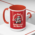 Santa Hot Cocoa Accent Coffee Mug — "Santa's Hot Cocoa Relax and Be Merry" Holiday Mug (11/15oz)