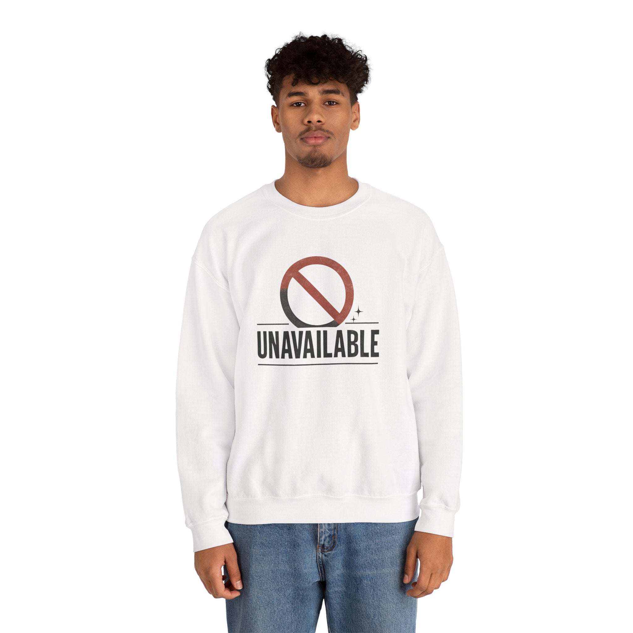 Crewneck Sweatshirt — Minimalist Red Prohibition Symbol Graphic