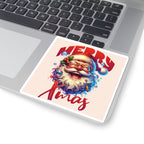 Christmas Santa Sticker — "Merry Xmas" Kiss-Cut Holiday Decal