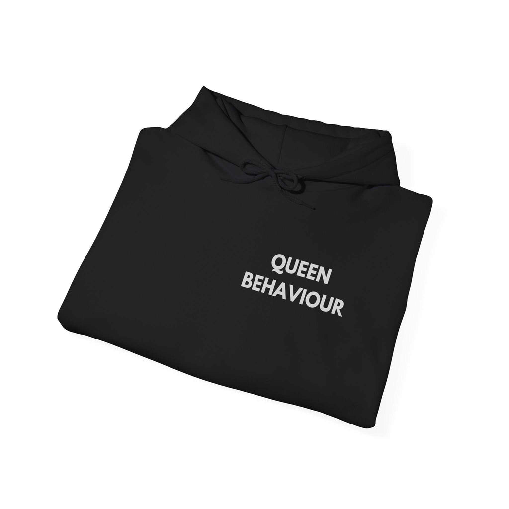 Hoodie ''Queen Behaviour'' Quote — Minimalist Feminist Graphic Pullover